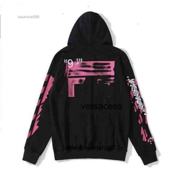 Off Hoodie Style Модная модная раскрашенная стрелка в полоску вороны Свободное мужское женское пальтоjqm1off Футболки Offs Белый Горячий новый дизайн