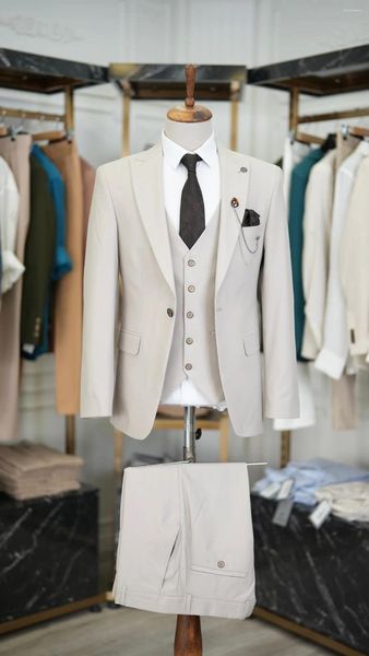 Herrenanzüge, Anzug, 3-teilig, Blazer, Hose, einfarbig, geschäftlich, formelle Arbeitskleidung, Hochzeit, Bräutigam, Übergröße, Kostüm Homme