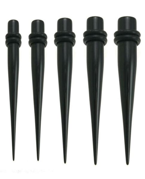 Flesh Tunnel P15 Mix 9 Größe 100 Stück schwarz Piercing Sprial Solid Ear Taper Ear Expander5213488