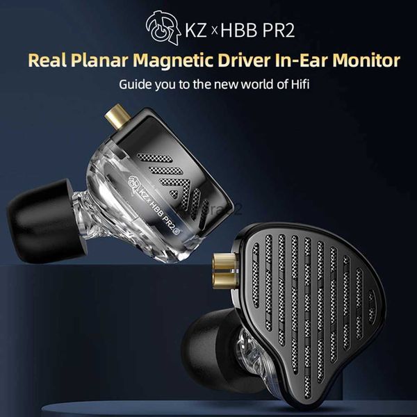 Fones de ouvido de telefone celular KZ PR2 In-Ear Wireless Bluetooth Headset Planar Driver HIFI Kz Fones de ouvido com cancelamento de ruído Monitor Earbuds YQ240219