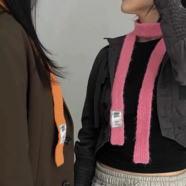 Lenços letra y2k mico de moda longa estilo coreano harajuku pescoço gravata pescoço inverno/outono