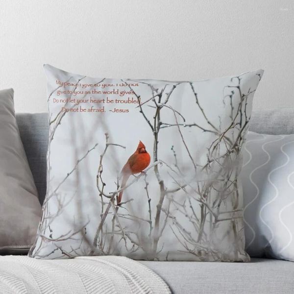 Kissen Lassen Sie Ihr Herz nicht beunruhigt sein – Winter Cardinal Throw Home Decor Items Bettkissenbezüge