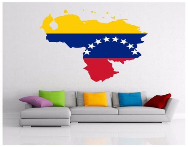 8 Sterne venezolanische Flagge, Karte von Venezuela, Wandaufkleber, individuelle Heimdekoration, Wand, Hochzeitsdekoration, PVC-Tapete, modisches Design271Y9014082