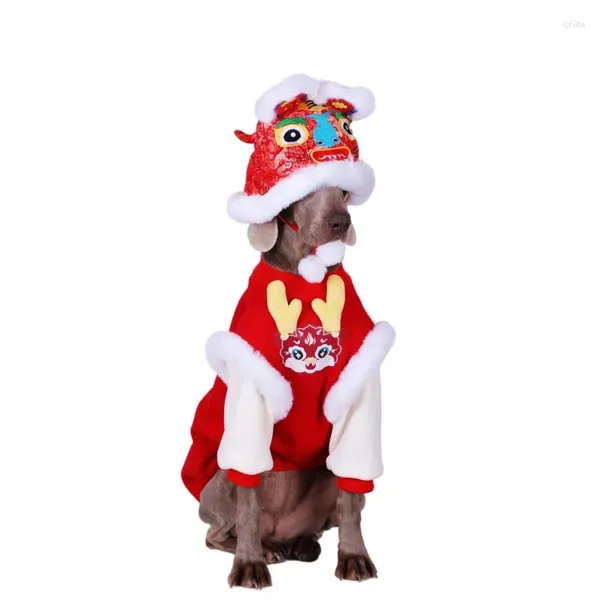 Abbigliamento per cani Abbigliamento per l'anno cinese Festival di primavera Vestiti per animali domestici Piccolo grande Costume grande Barboncino Husky Samoiedo Golden Retriever Cappotto