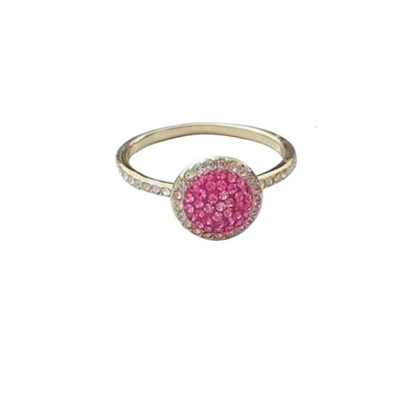 Swarovskis Ringe Designer Damen Bandringe in Originalqualität Kristall Romantischer bunter runder rosa Diamantring Niedliches rosa Eis
