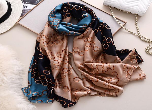 Primavera lenço de seda macia designer bufanda mujer impressão digital cinto bandana foulard marca feminina hijab xale new7761435