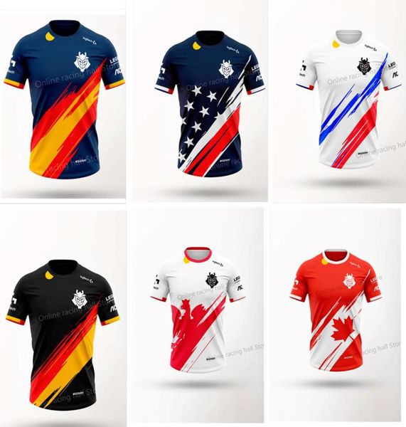 Alemanha espanha polônia frança eua canadá camisa g2 league of legends esports uniforme da equipe nacional personalizado id fã tshirt6947514