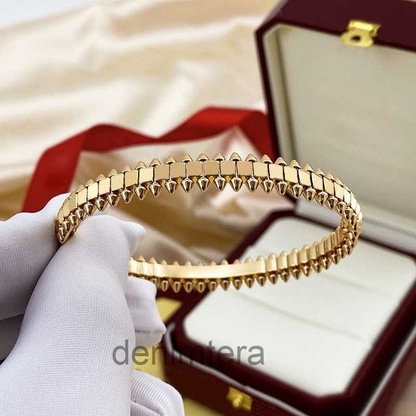 Silberarmband, Goldarmreif, Luxusschmuck für Damen und Herren, 18 Karat rosévergoldet, drehbare Kugelmanschette, Schmuck, Designer-Geschenk, Größe 17 3R6S