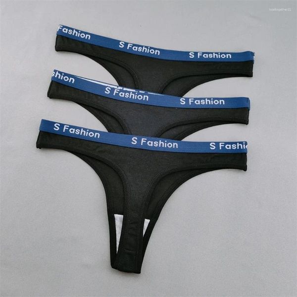 Kadın Panties 3pcs Kadın Seksi T-Back Lingerie Brezilyalı Bayanlar Pamuk Gölgeler Kayma İç Çamaşırı Kesintisiz Harfler Kadın Uçan