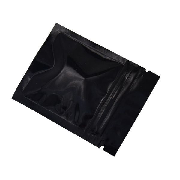 200 peças 6 8cm preto reclosable zip lock saco aperto selo cereal pacote de café chá perfumado sacos de armazenamento à prova de cheiro com fechamento 247m