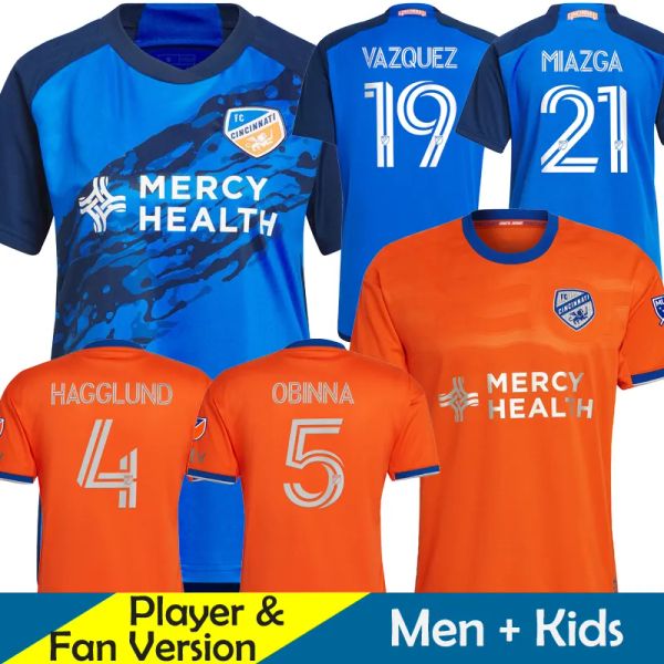 23/24 Fc Cincinnati maglie da calcio per bambini Kit 2023 2024 Mls maglia da calcio casa lontano allenamento versione giocatore Camisetas Futbol Maillot