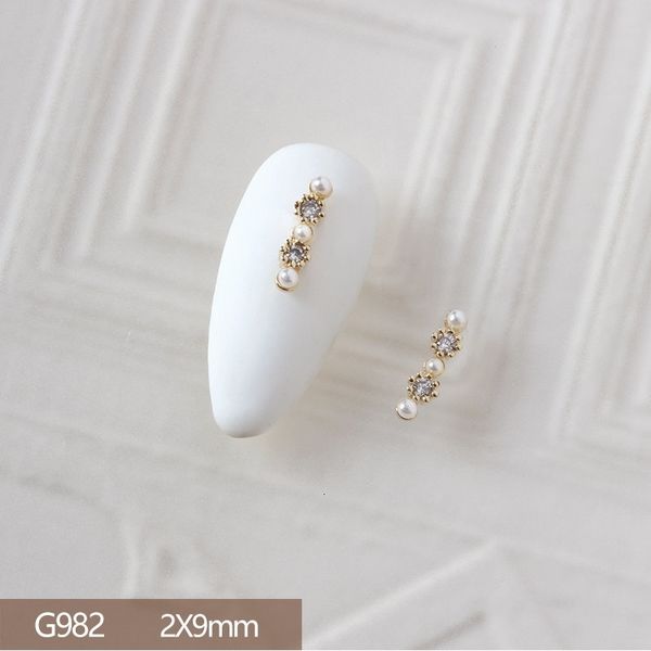 10 Stück G982 Luxus Streifen 3D Legierung Nail Art Zirkon Metall Perle Maniküre Nägel Zubehör Zubehör DIY Dekorationen Charms 240123