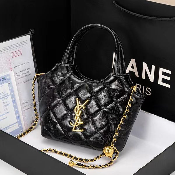 Borsa a tracolla firmata Tote Bao con motivo diamante per borsa di lusso da donna Borsa a tracolla in pelle di alta qualità alla moda con catena in metallo