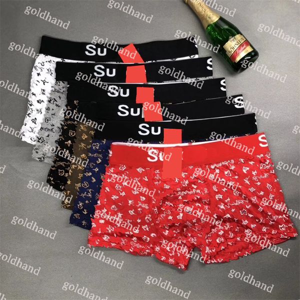 Masculino boxers de algodão puro designer sexy roupas íntimas masculinas de verão casual cuecas respiráveis