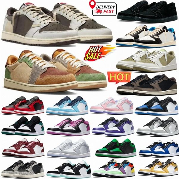 1s Scarpe da basket Uomo 1 Low Golf Olive Reverse Mochas scarpe da ginnastica Dark Wolf Grigio Nero Phantom Pine Green Bred Toe Unc Panda Scarpe da ginnastica sportive da donna g9ck #