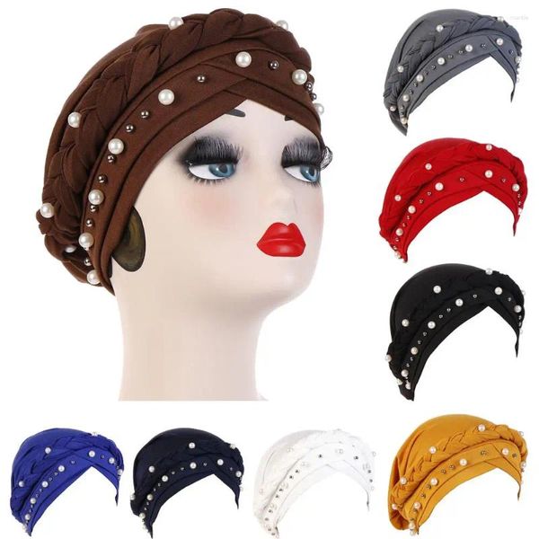 Roupas étnicas Mulheres Muçulmano Hijab Beads Bonnet Chemo Cap Cancer Turban Headwear Cachecol Islam Árabe Perda de Cabelo Chapéu Femme Headcover Envoltório