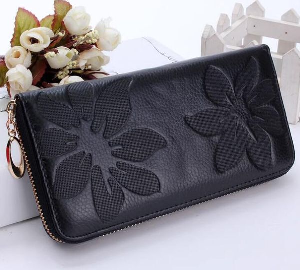 Designer Donna Embossing Simplicity Portafogli lunghi Pochette portafoglio personalizzato con foto Portafoglio pieghevole di grande capacità piccola borsetta