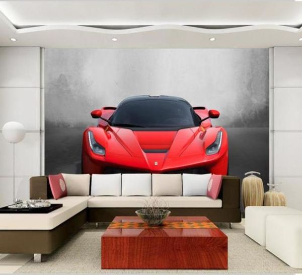 Personalizzato di qualsiasi dimensione 3D Sports Car Poster Po Carta da parati Soggiorno Studio Camera da letto TV Sfondo Murale Carta da parati De Parede 3D17626061674132