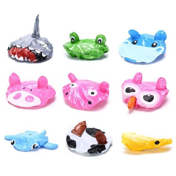 Set di accessori per il bagno 1PC impermeabile in PVC elastico Spa cuffia per doccia cappello accessori per il bagno copertura per capelli cappelli protettivi Cartoon Animal270e