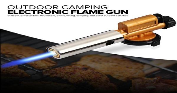 Elektronische Zündung Kupfer Flamme Butan Gas Brenner Gun Maker Fackel Feuerzeug Für Outdoor Camping Picknick BBQ Schweißen Ausrüstung8754398