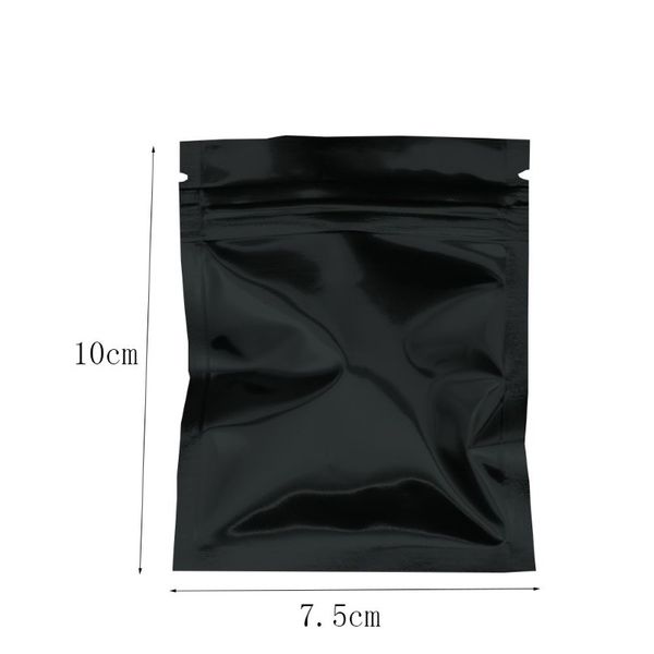 7 5x10 cm Preto Auto Seal Sacos De Folha De Alumínio Lanche Saco De Embalagem De Alimentos A Granel Mylar Cheiro À Prova Pacote Zipper Bag 100 pcs Lot2733