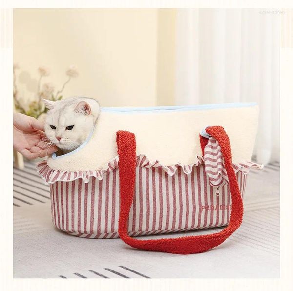 Portadores de gatos moda portátil bolsa de ombro portátil teddy bichon pequeno cão crossbody pet estoque