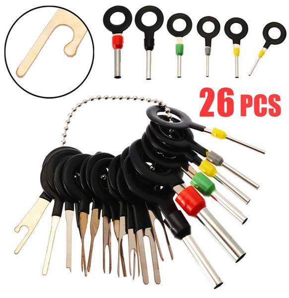 26 pz Terminale Spina Automotive Rimuovere Set di Strumenti Chiave Circuito Cablaggio Terminale Estrazione Pick Crimp Pin Ago Rimuovere Set5381638