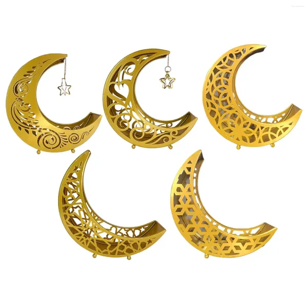 Pratos lua eid mubarak servindo bandeja sobremesa pastelaria titular metal estrela jantar placa para festa suprimentos decoração