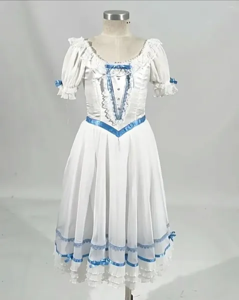 Bühnenkleidung 2024 Weißes Mädchen-Abschlussball Clara-Ballettkleid Private benutzerdefinierte GDC-Wettbewerbsgaze