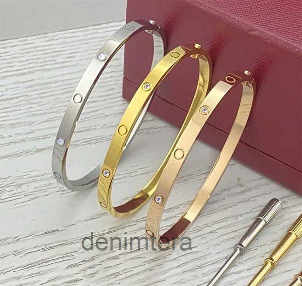 Diamante 4mm placcato oro 18 carati braccialetto di alta qualità braccialetto classico amante della moda per le donne ragazza matrimonio festa della mamma gioielli regali OG1A