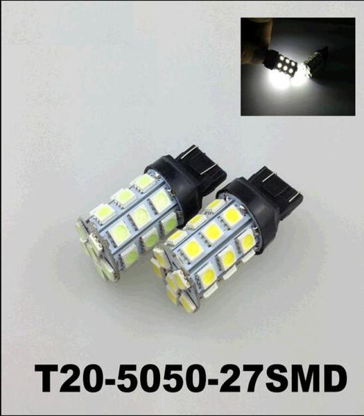 2 pezzi WY21W W215W Lampadine 7443 T20 Flash stroboscopico automatico 27SMD 5050 LED 2 colori tra cui scegliere luci dei freni dell'auto luci posteriori posteriori7901884