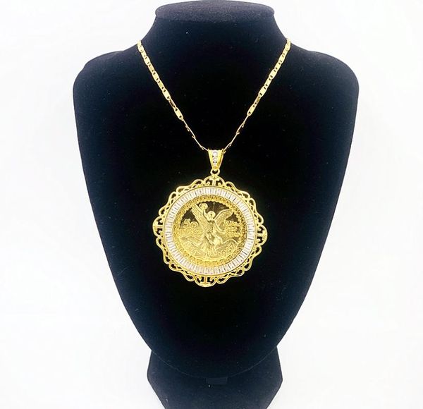 2020 gioielli per uomo Collana con pendenti in maglione placcato oro 14K Collana con pendente a catena da uomo per collane Portachiavi con gioielli Grandi pendenti Nec6783732