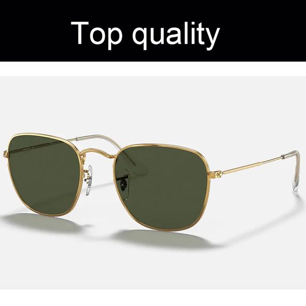 Occhiali da sole FRANK di lusso uomo donna Occhiali da sole quadrati per uomo donna Design estivo G15 Vetro Protezione UV Lenti in vetro con scatola in pelle gafas de sol para hombre