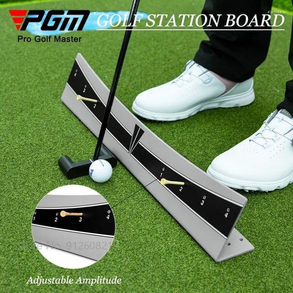 Auxiliares de treinamento de golfe PGM Station Board Prática Postura Corretiva Swing Putter Trainer para iniciantes Acessórios de calibração de rebatidas