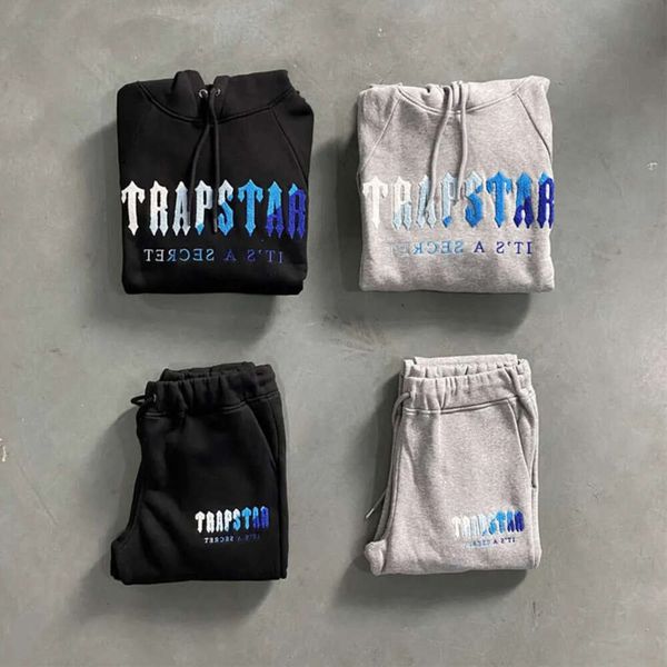 2024 Topest qualità TRAPSTAR Tute UK Felpa con cappuccio Lettere Londra Hip-hop Ricamo Coppia Uomo Donna Maglione High Street Fashion ricamato con cappuccio Set 888rrrr