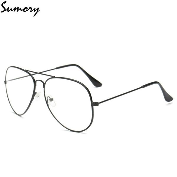 Mode Pilot Brillen Rahmen Einfache Gläser Frauen Männer Vintage Marke Klar Nerd Brille Legierung Rahmen Unisex Brillen Hohe Qualität268h