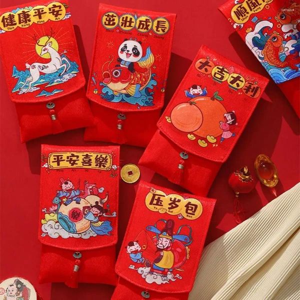 Confezione regalo Anno Busta rossa Matrimonio Compleanno Festival di primavera Sacchetti di soldi fortunati Tasca per benedizione dei bambini Fornitura per feste Hongbao