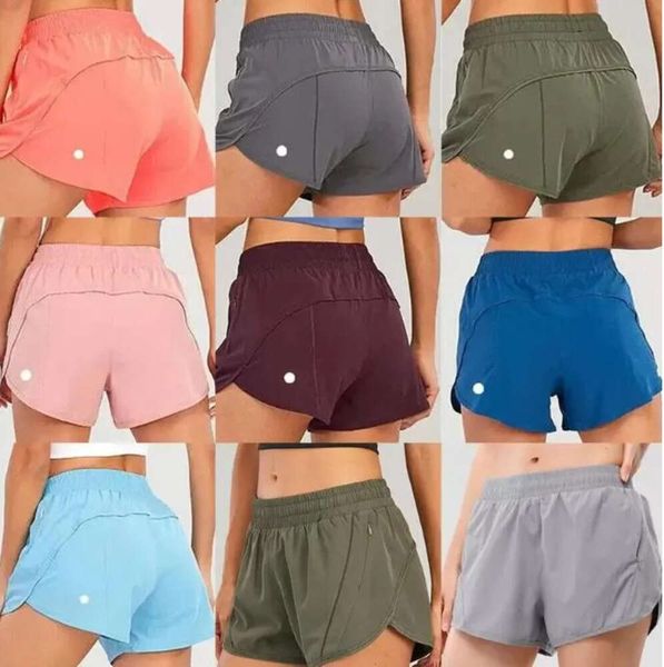 lululemenlI Abbigliamento da yoga per donna di marca Pantaloncini a vita alta Pantaloni corti da esercizio Abbigliamento fitness Ragazze che corrono Abbigliamento sportivo elastico per adulti 6612ess