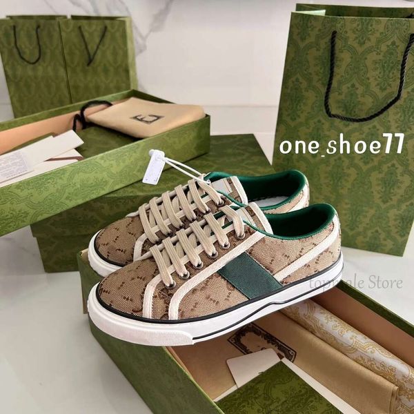 Tennis 1977 scarpe di tela sneakers firmate jacquard denim di lusso Donna Uomo verde rosso striscia web ricamo appartamenti scarpe da ginnastica casual