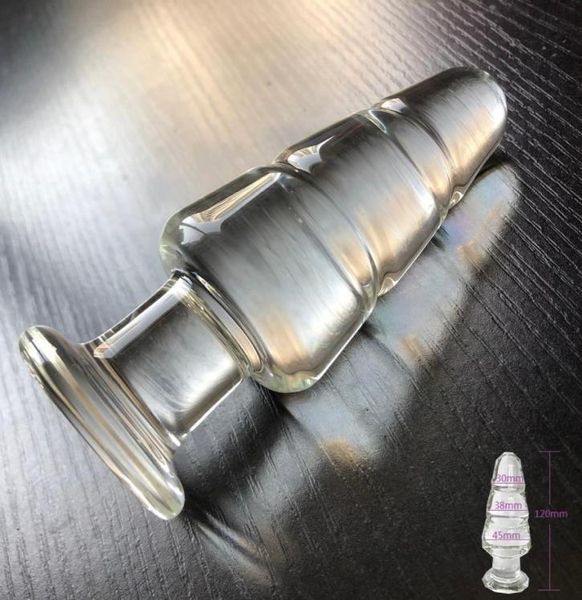 SML прозрачное стекло анальная пробка фаллоимитатор расширитель ануса анальные пробки большая большая задница сексуальные игрушки для женщин8732092