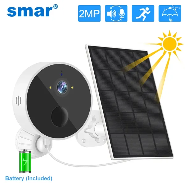 Smar 1080p wifi câmera solar pir detecção humana segurança vídeo vigilância ip cctv com painel de recarga li-baterias