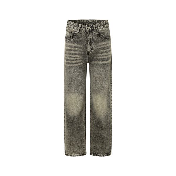 Jeans masculinos calças cargo jeans lavagem cor sólida casual cintura média calças uso diário