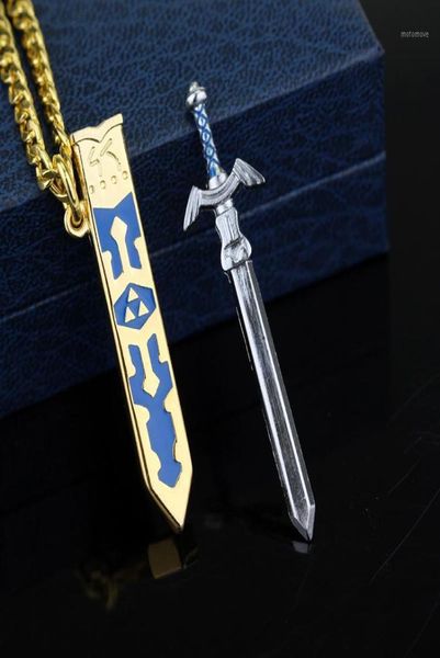 Jogo The Legend of Zelda Sky Sword Colar Removível Master Sword Pingente Corrente de Ouro Colares para Mulheres Homens Cosplay Jóias 18898687
