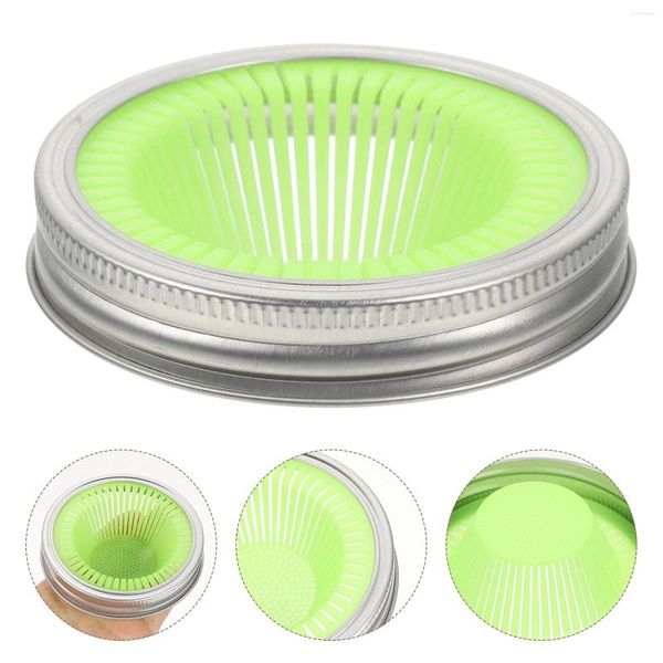 Louça 2 Pcs Mason Jar Tampas Boca Larga Coador Filtro Tampa De Aço Inoxidável Brotos De Feijão Crescer Kit