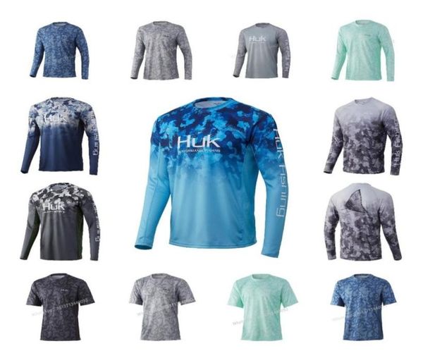 Camisas de pesca personalizadas HUK Performance Manga comprida Moletom com capuz de verão de secagem rápida Jaket Vestidos respiráveis Camisa de pesca Jersey Sports 22069989662