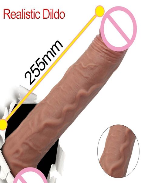 sensazione di pelle in silicone lungo dildo anale pene fallo realistico grande masturbatore femminile ventosa cazzo adulto per donna Q05086180119