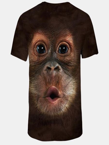 Herren039s T-Shirts Stil Tier Affe 3D Gesicht Digitaldruck T-Shirt Männlich7757939