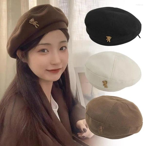 Береты, маленький модный берет, модный корейский стиль, женская шляпа для девочек, аксессуары для одежды в стиле ретро для вечеринки