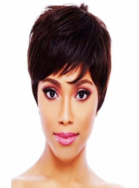 Peruca de cabelo humano curto para mulheres negras brasileira virgem cabelo humano curto corte pixie feito perucas2932020