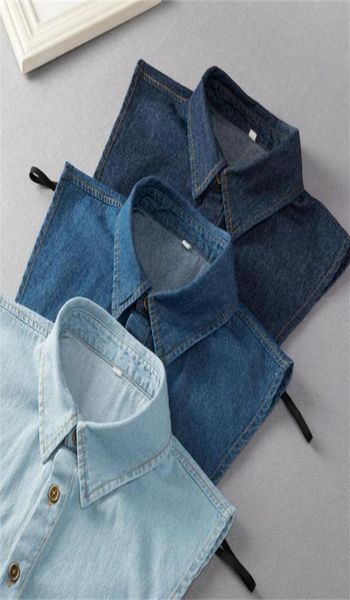 accessorio moda denim Colletti staccabili per uomo donna Colletto finto taglia L XL XXL blu Jeans classici Colletti per camicie grandi Tutti Matc5652288